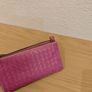 Bottega Veneta Pink Long Wallet/Clutch